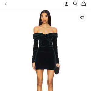 Revolve superdown Elegant Dark Green Velvet Dress